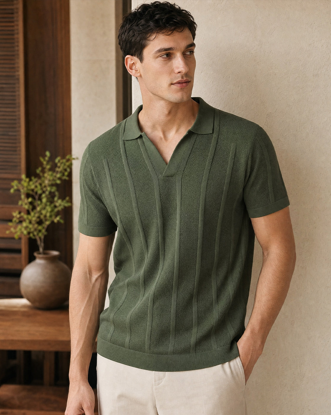 Urban Textured Polo T-Shirt by Nobero - Image 1