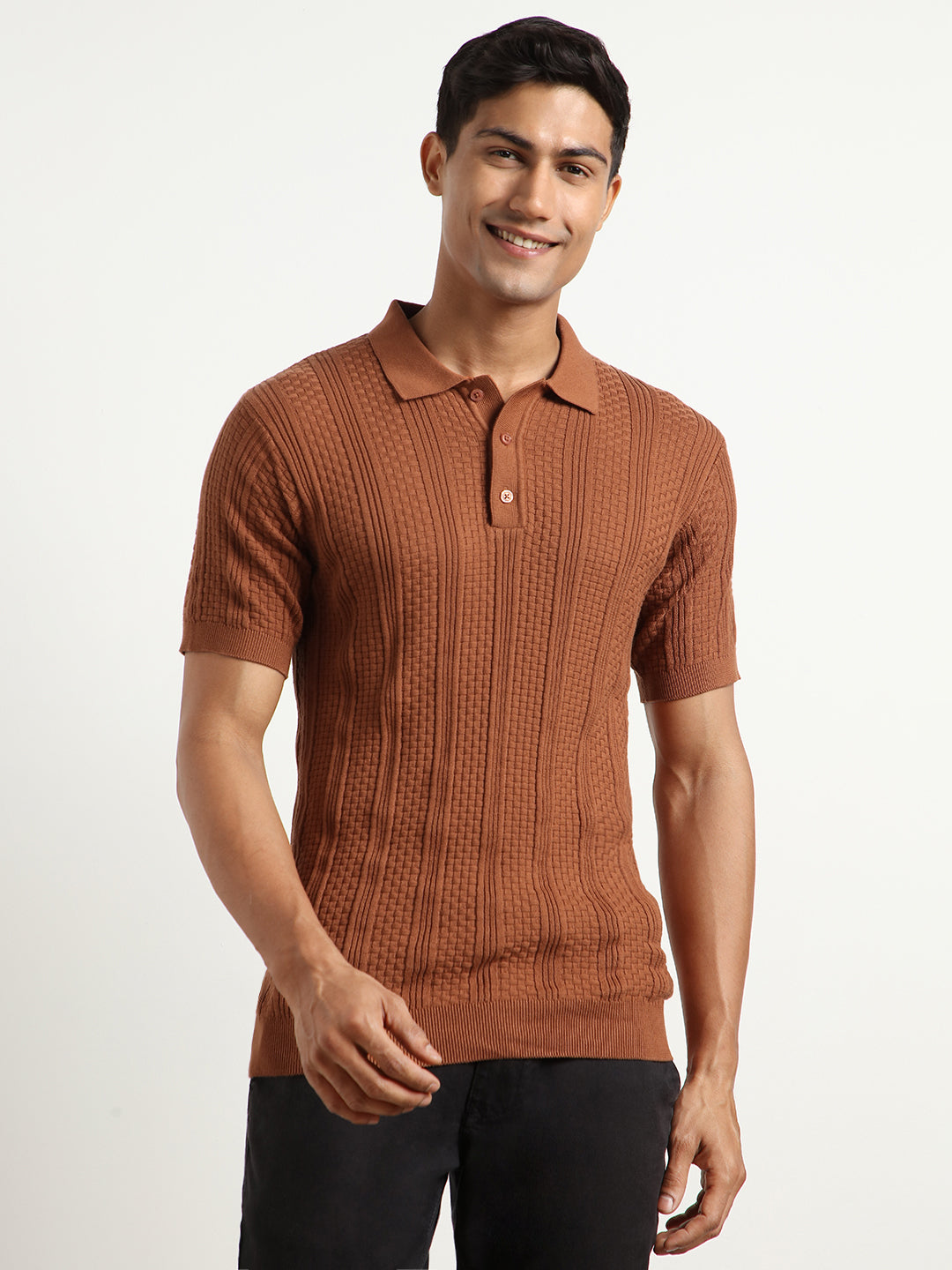 Oxford Textured Polo T-Shirt