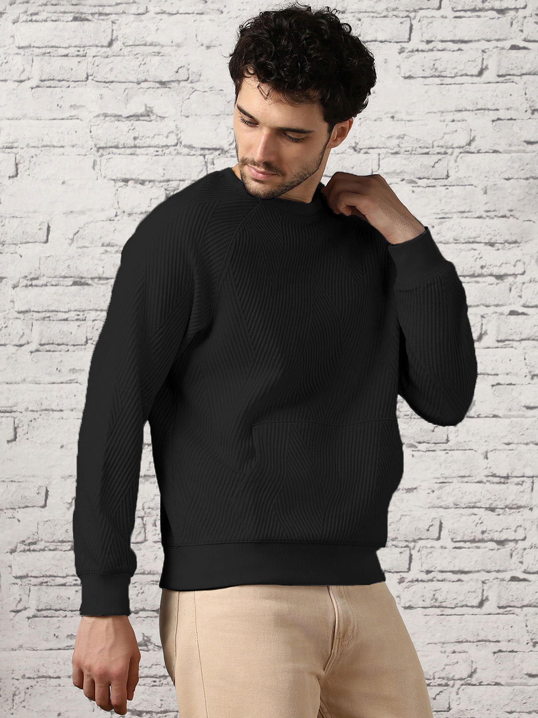 Mens quilted outlet sweatshirt