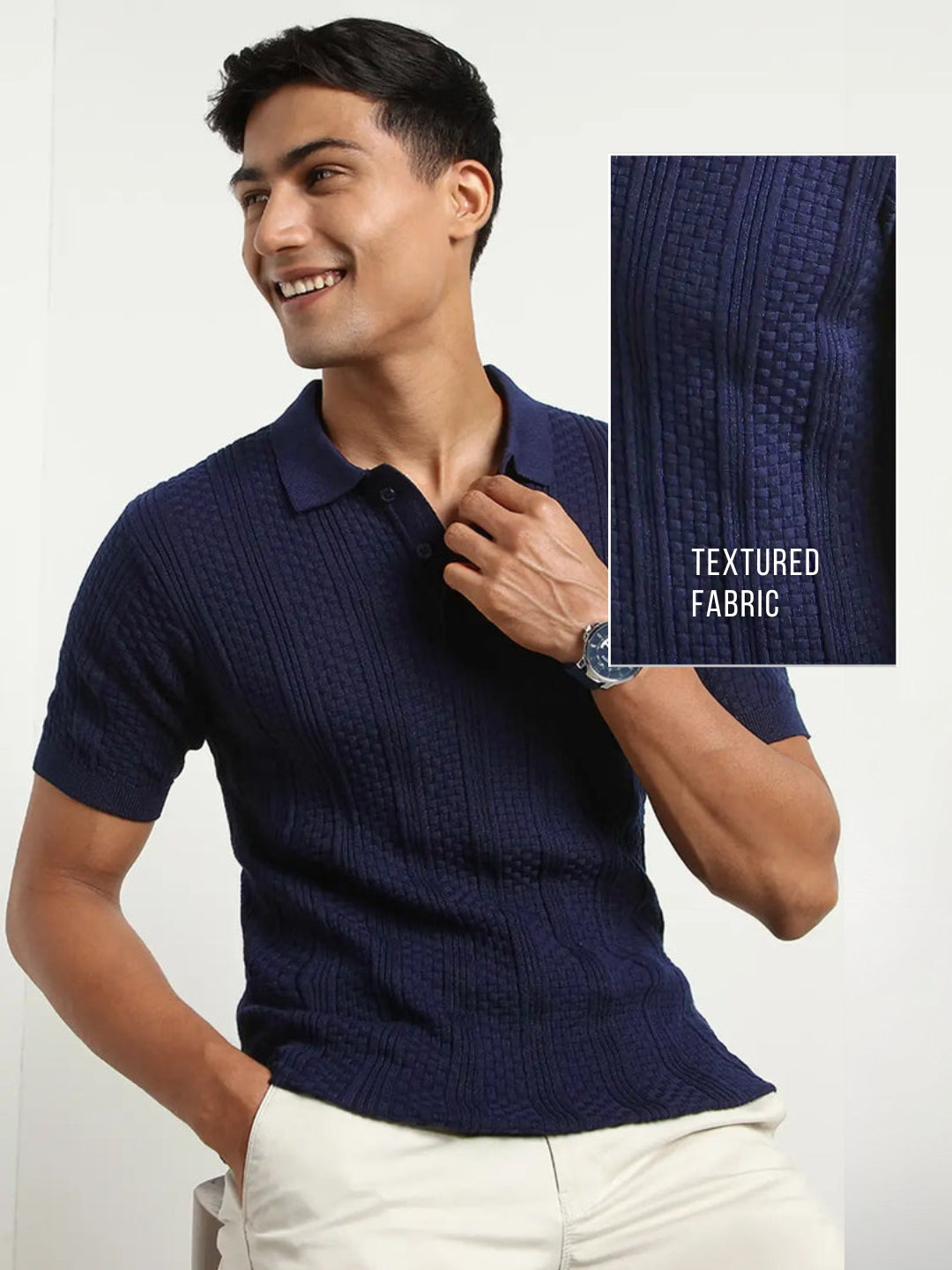 Oxford Textured Polo T-Shirt