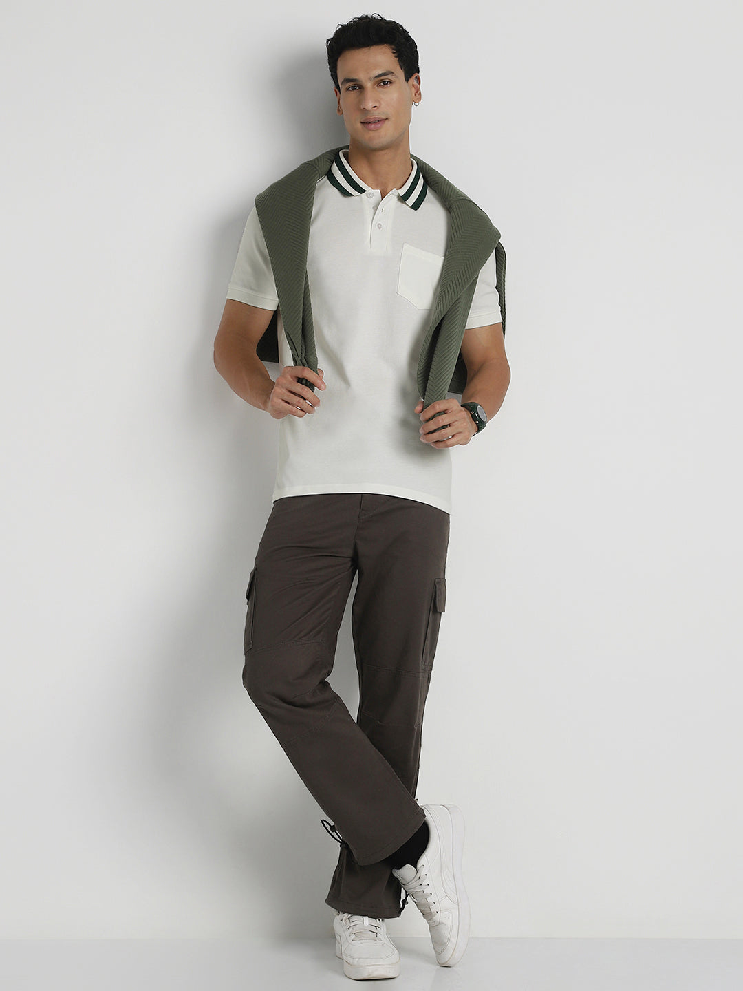 Striped Collar Polo T-Shirt