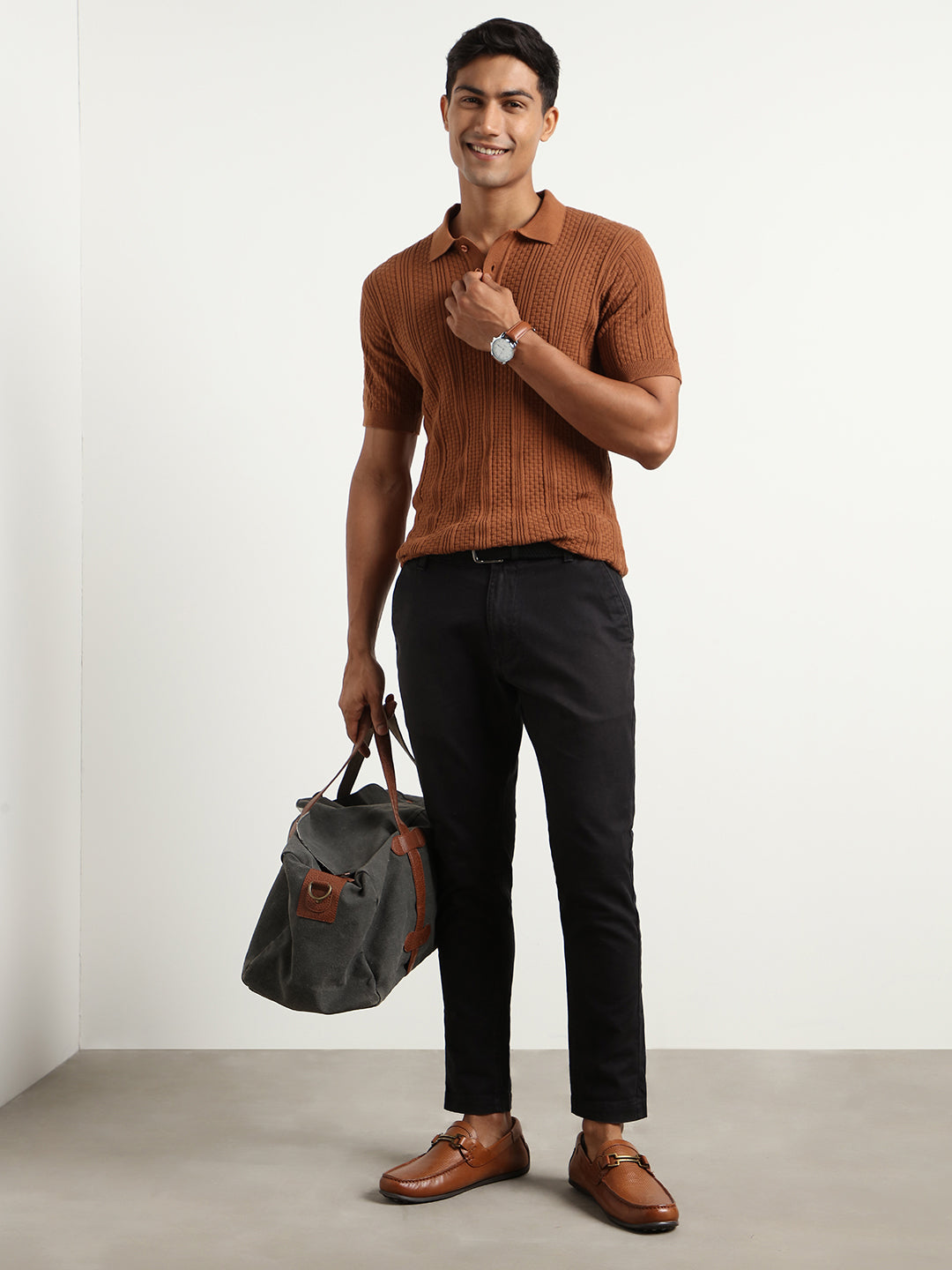 Oxford Textured Polo T-Shirt
