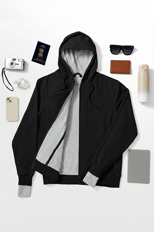 Buy Trendy Black Zip Up Hoodie Online at Best Price | Nobero Buy Trendy Black Zip Up Hoodie Online at Best Price | Nobero