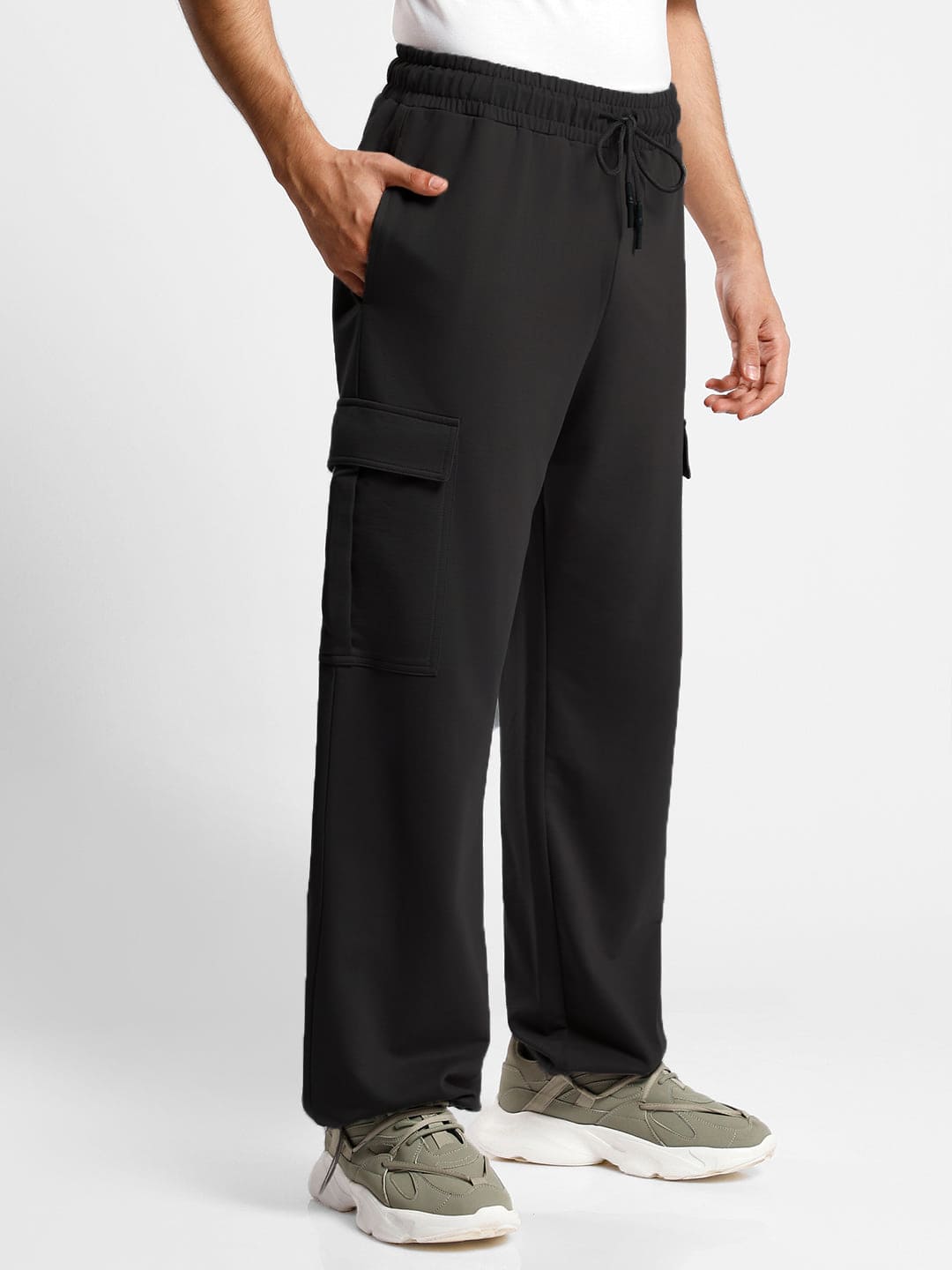 Cargo Joggers Thick Joggers Mens Black Utility Cargo Joggers For