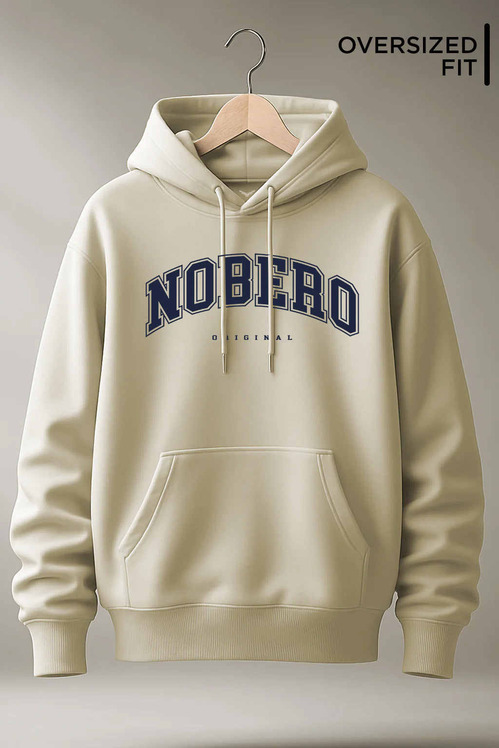 Nobero Original Bone white Oversized Hoodie - Main Image