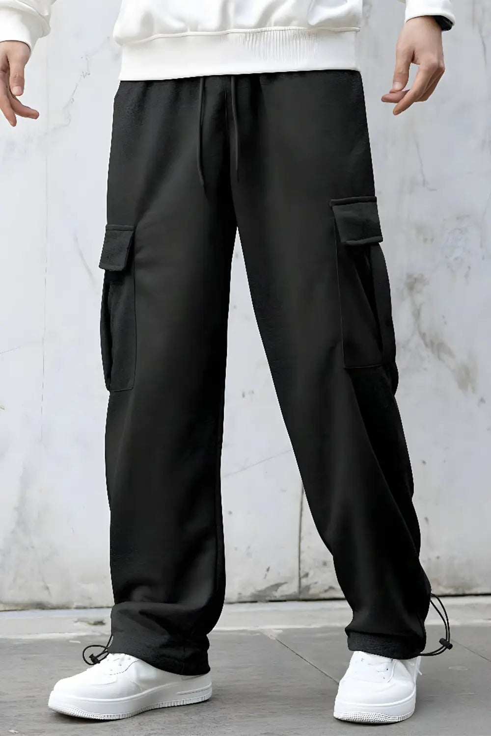 Black cargo joggers mens sale