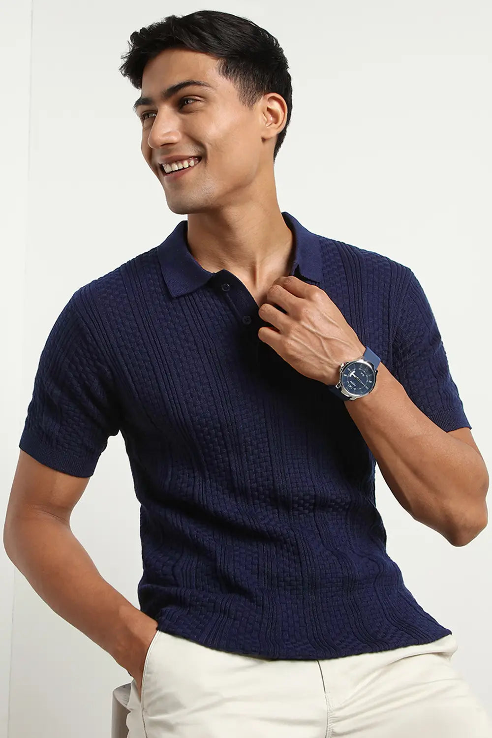 Oxford Textured Polo T-Shirt