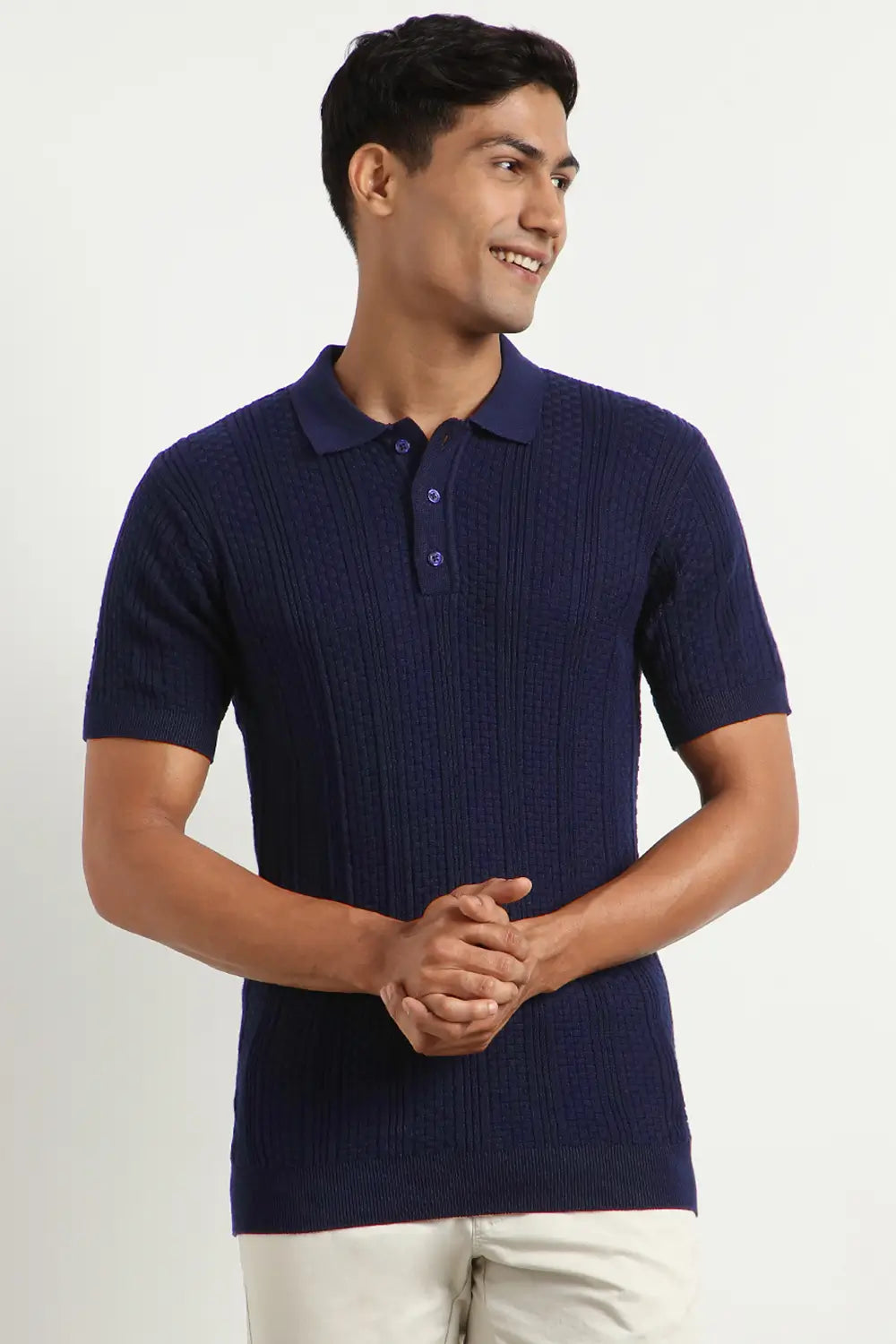 Oxford Textured Polo T-Shirt