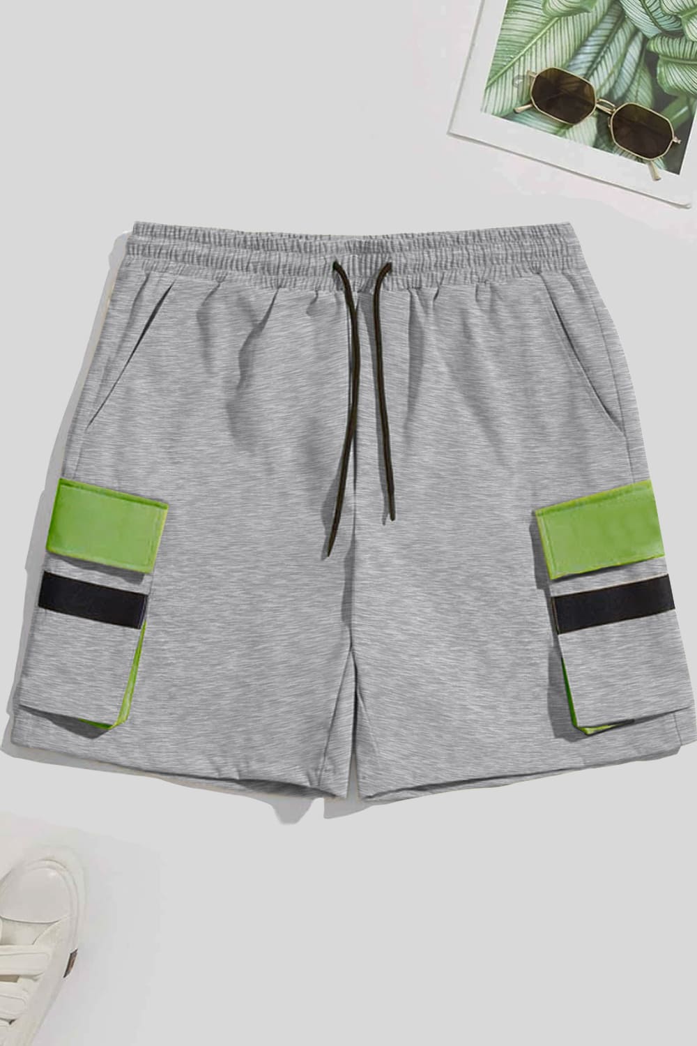 Grey Melange Marley Utility Pocket Shorts