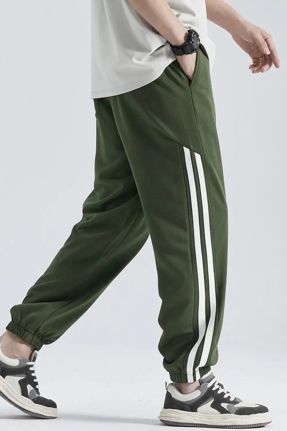 Joggers with stripes on the side shop