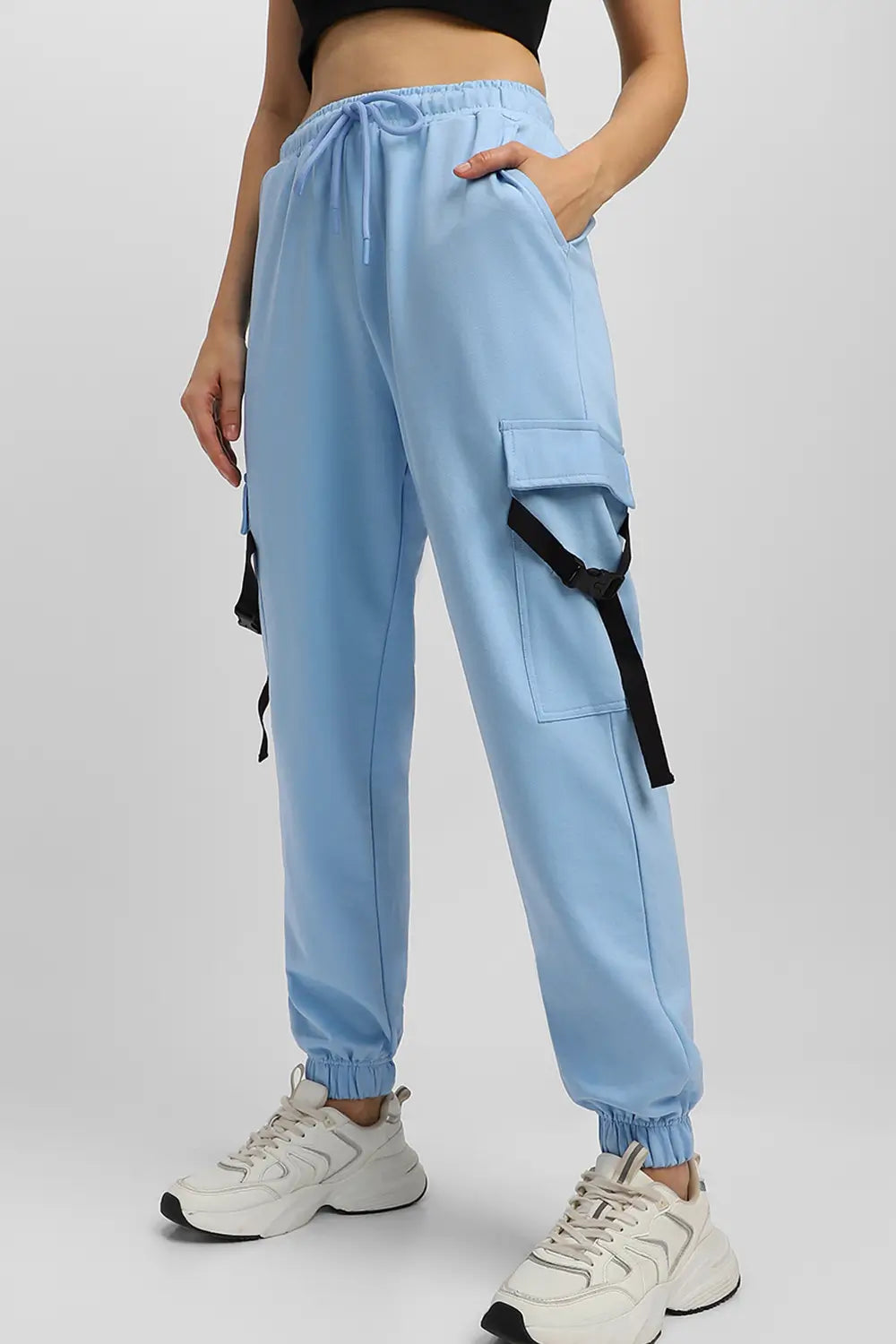 Blue cargo joggers hotsell