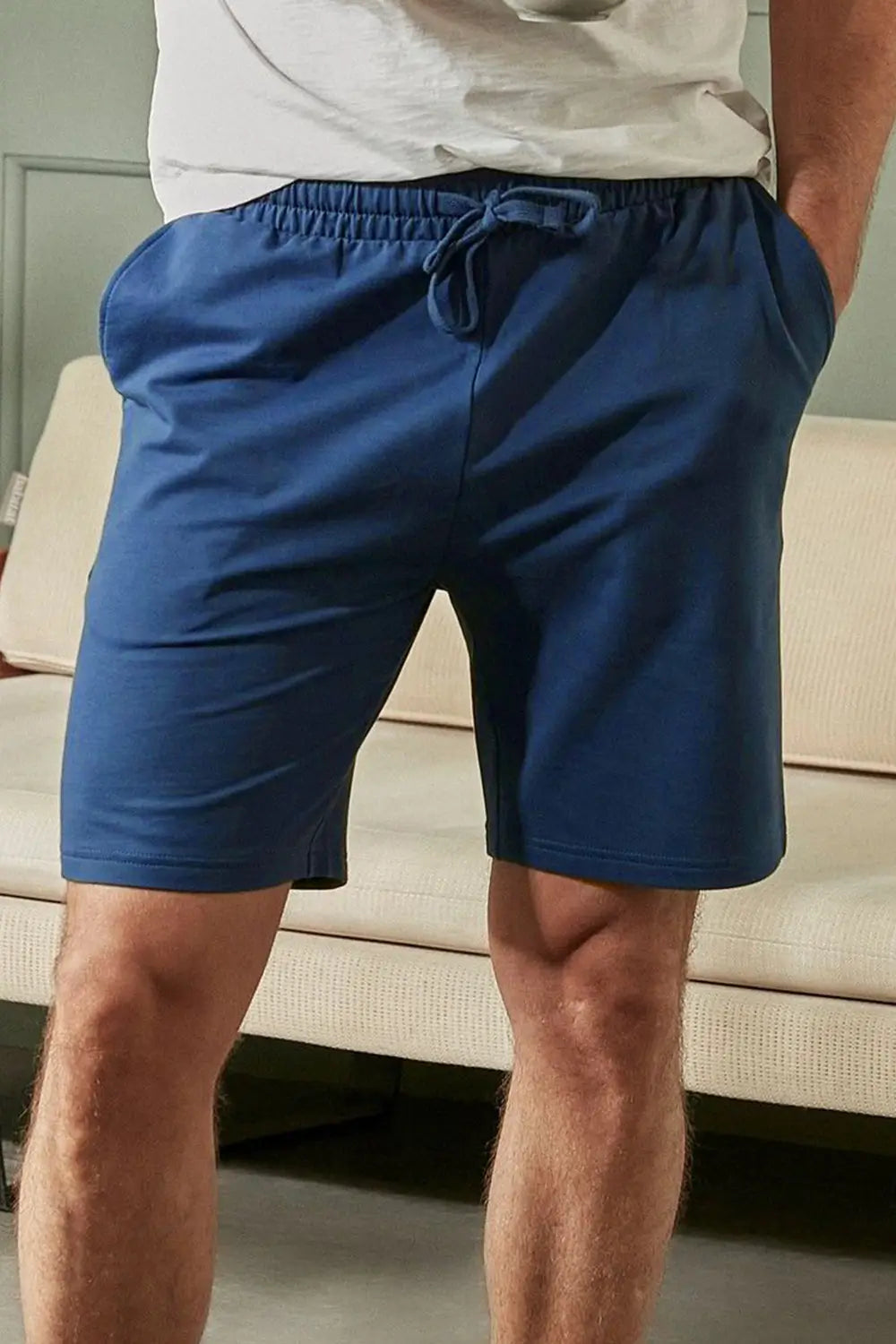 Navy Blue Zip Pocket Shorts