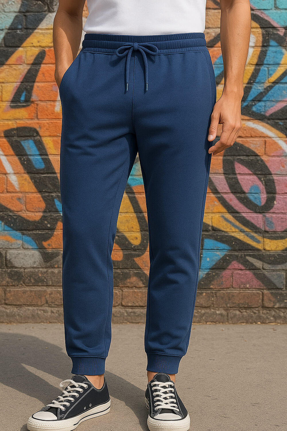 Sweat Pants Navy Joggers Mens Buy Navy Blue Slim Fit Cotton Rich