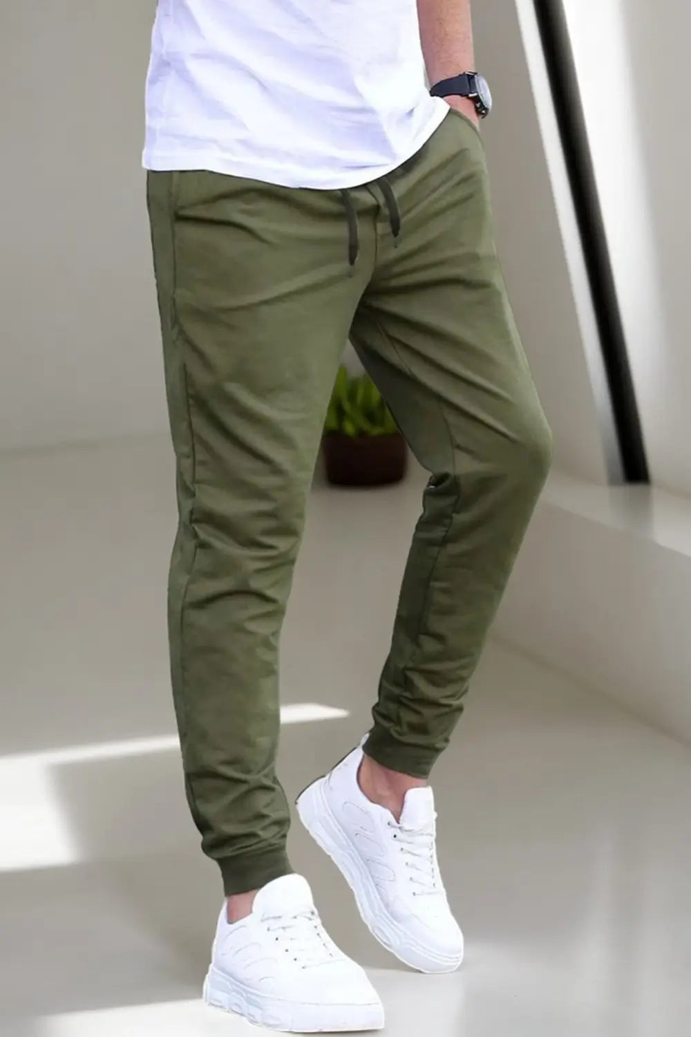 Mens green joggers online
