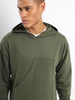 Drop Shoulder Olive Green Hoodie