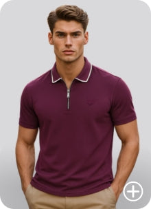 Zipper Polo T Shirt