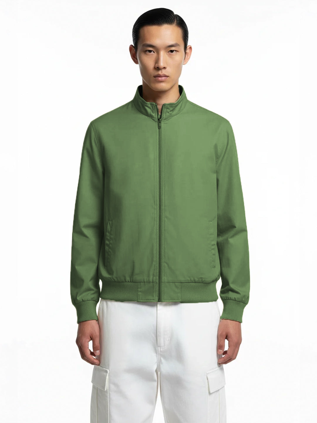 Mock Neck Bomber Jacket