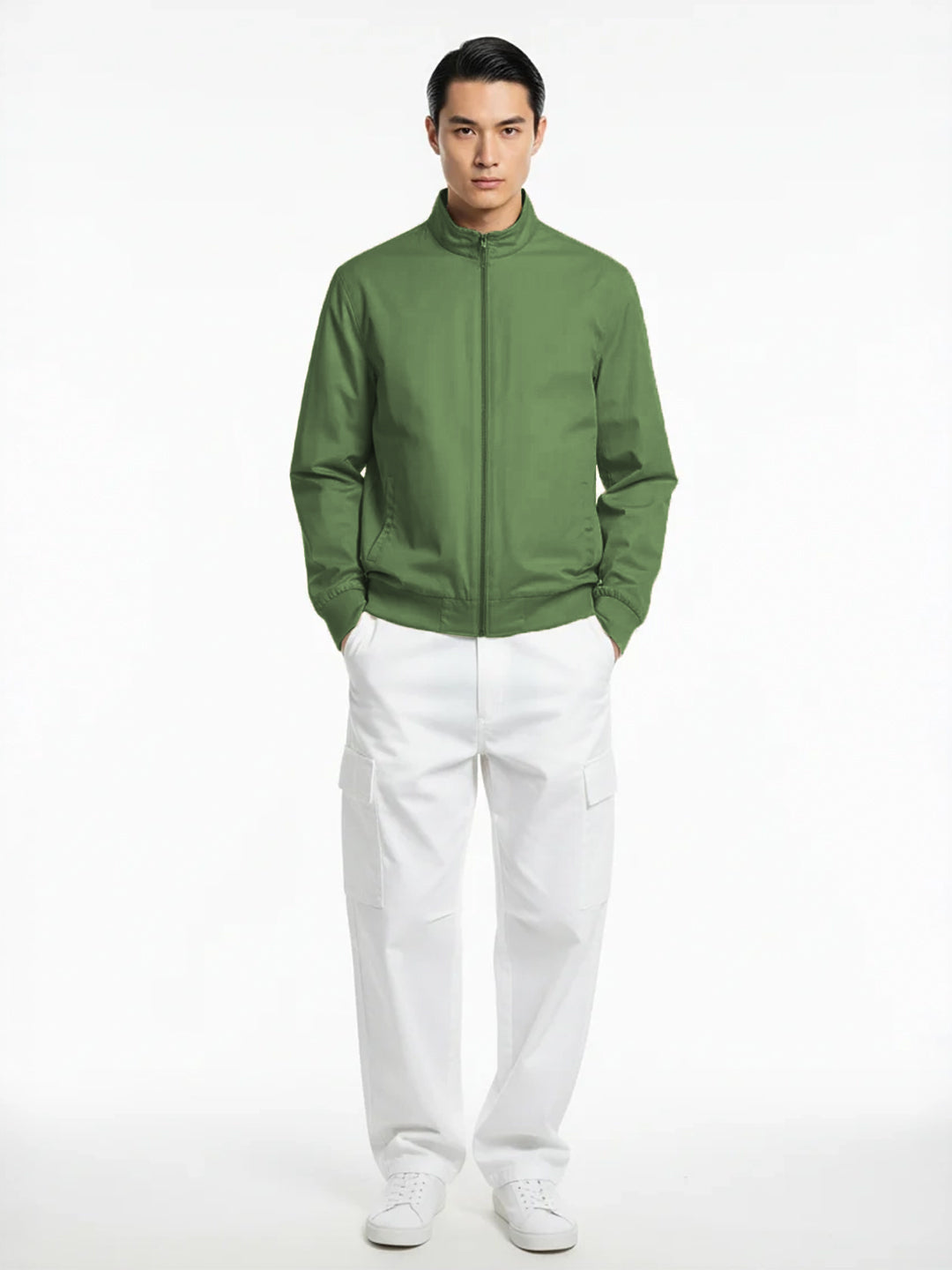 Mock Neck Bomber Jacket