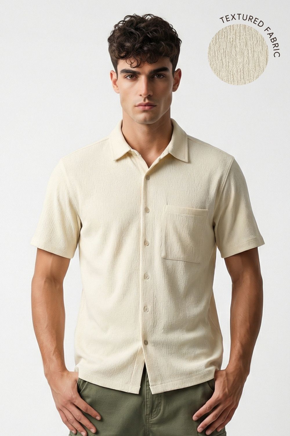 Stand Collar Knitted Shirt