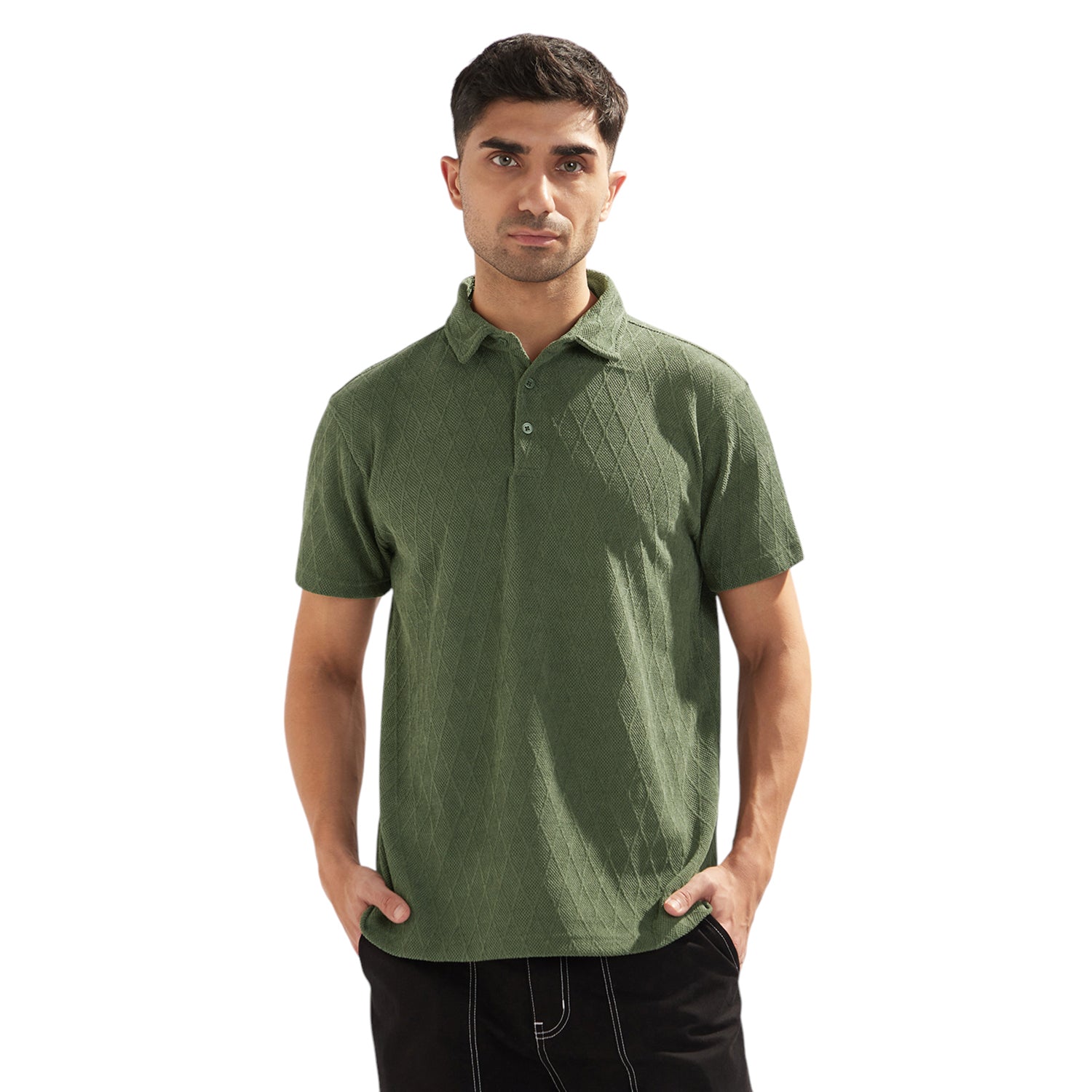 Matrix Poly Textured Polo T-Shirt
