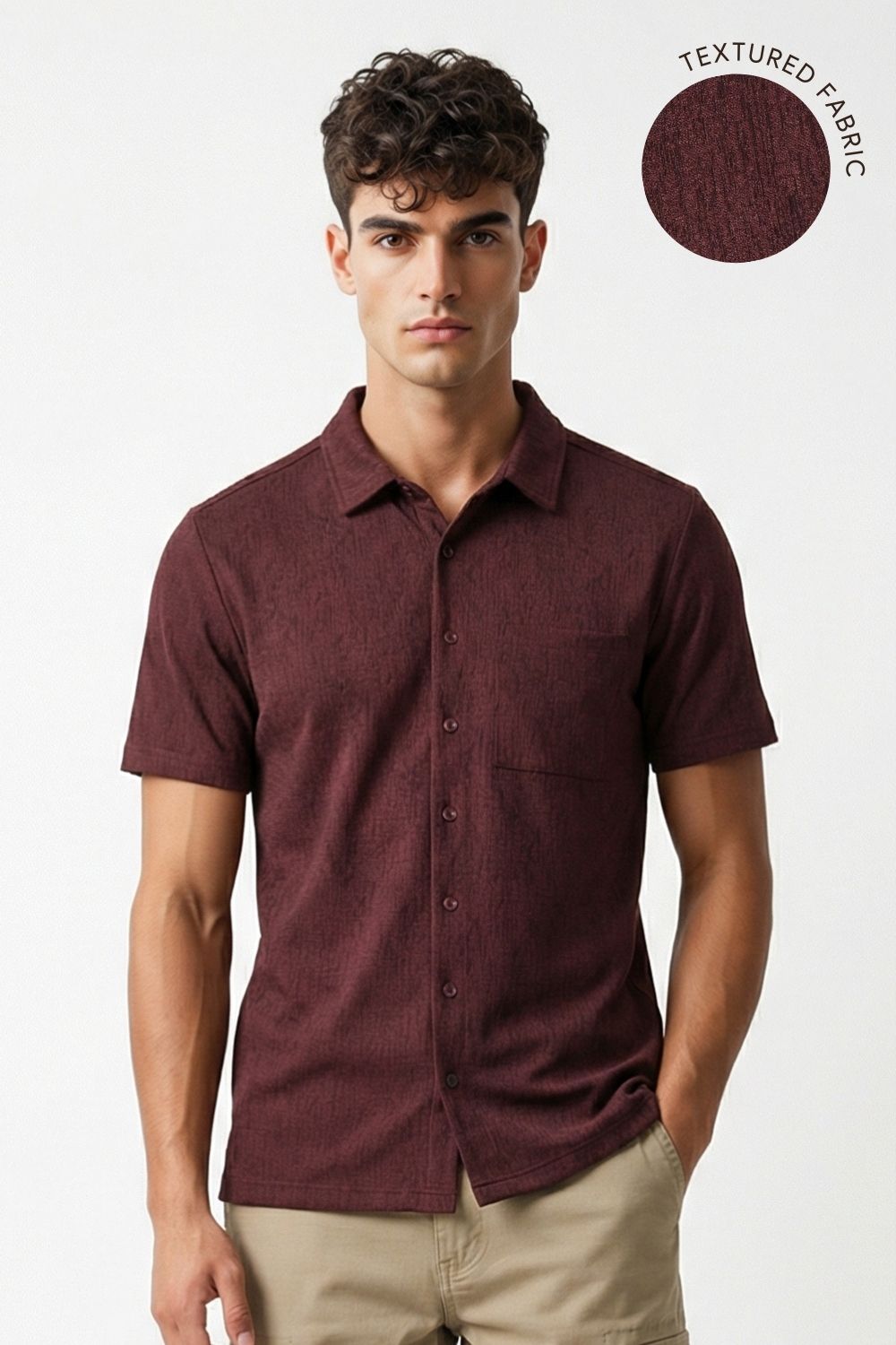 Stand Collar Knitted Shirt