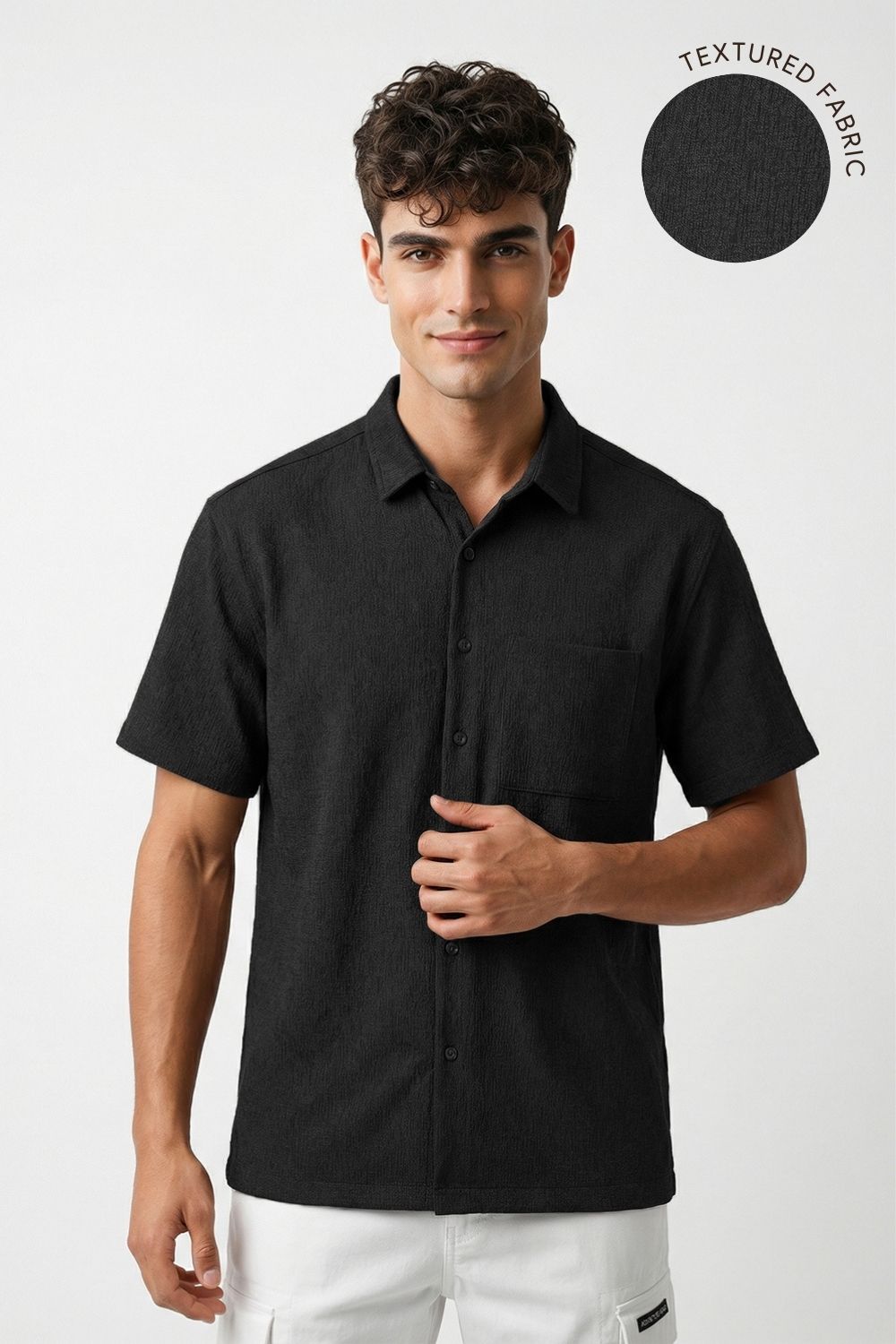 Stand Collar Knitted Shirt