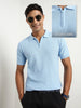 Cascade Zip Textured Polo T-Shirt