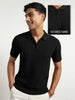 Cascade Zip Textured Polo T-Shirt