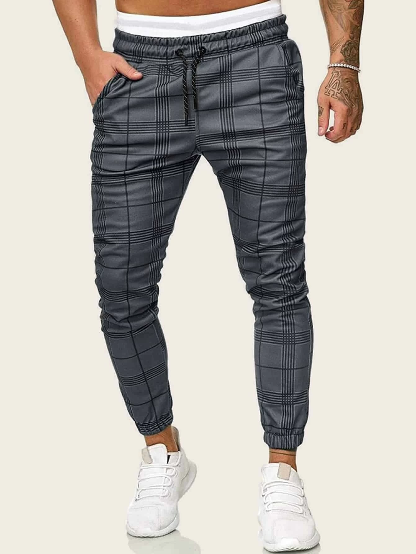 Black And Blue Male Pure Cotton Track Pants
