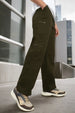 Straight Fit Zipper Woven Cargo Pants