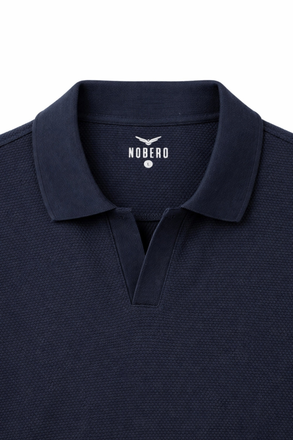 Popcorn Textured Full Sleeve Polo T-Shirt