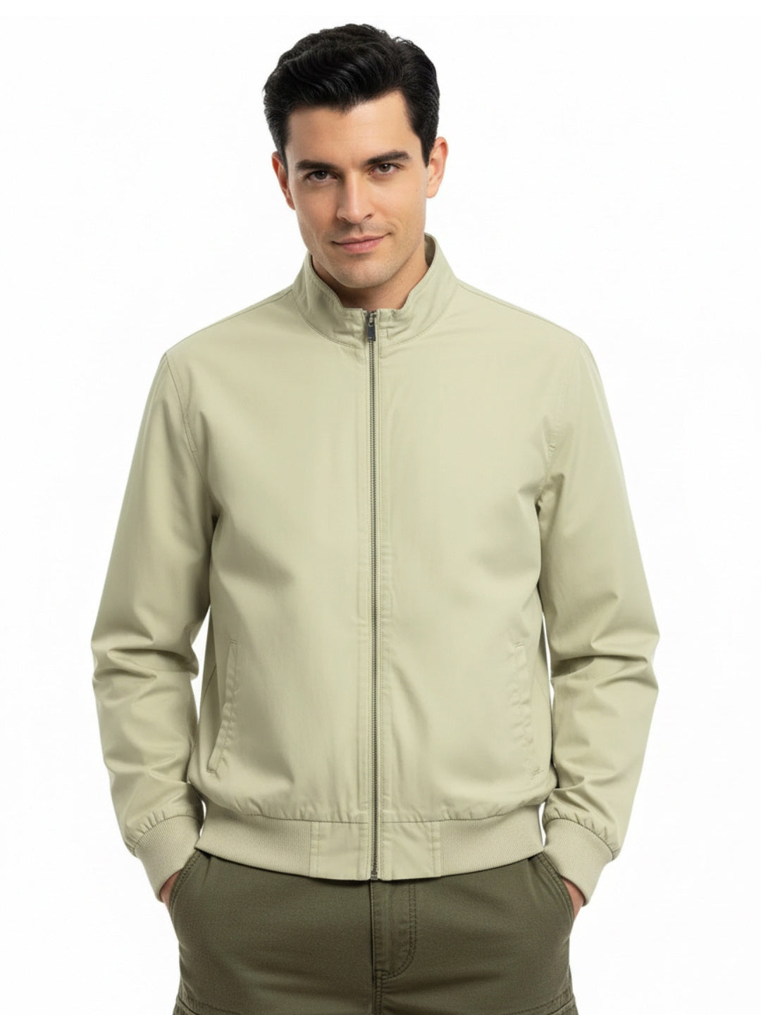 Mock Neck Bomber Jacket