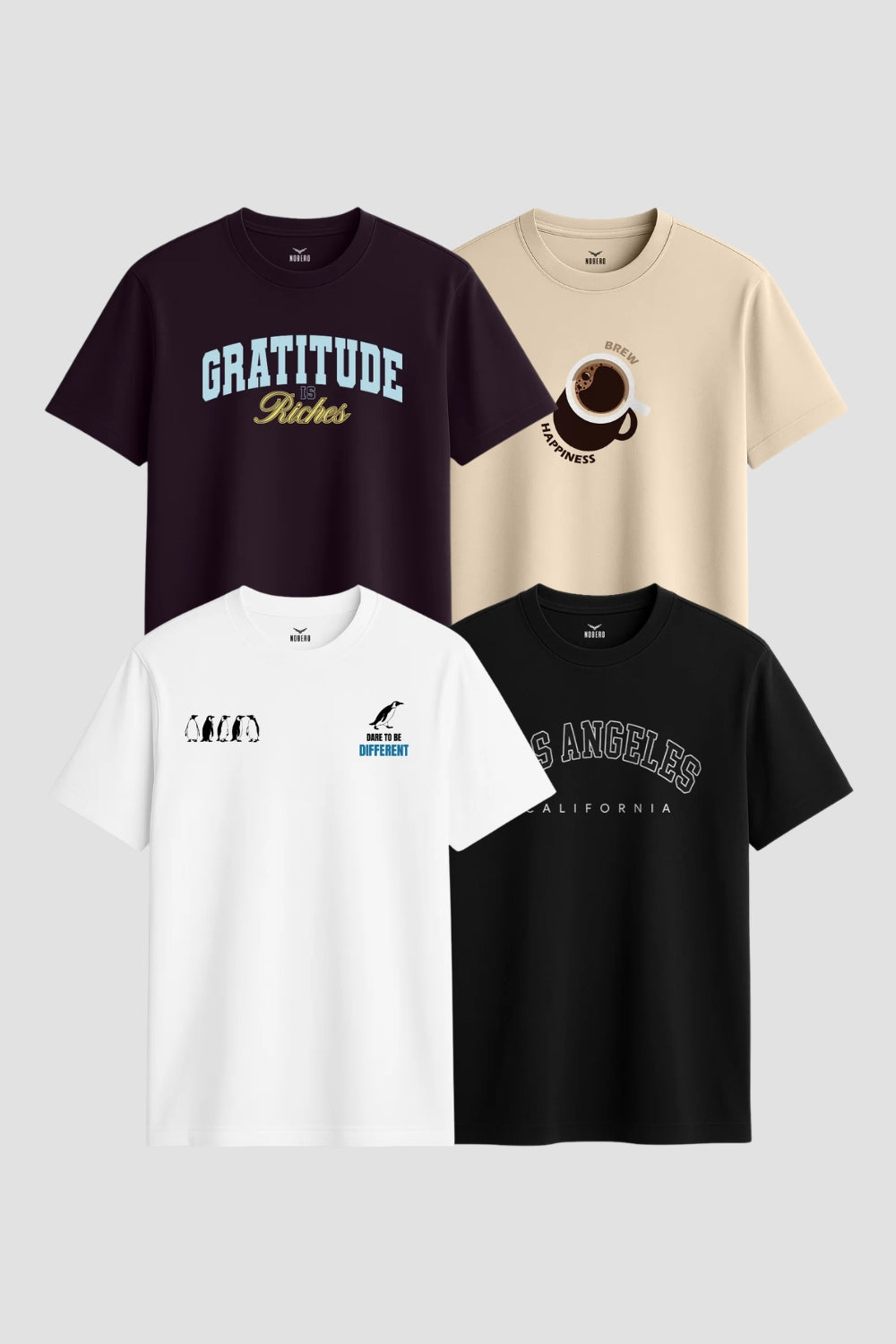 Gratitude is riches / Los Angeles V3 / Brew happiness / Dare to be different