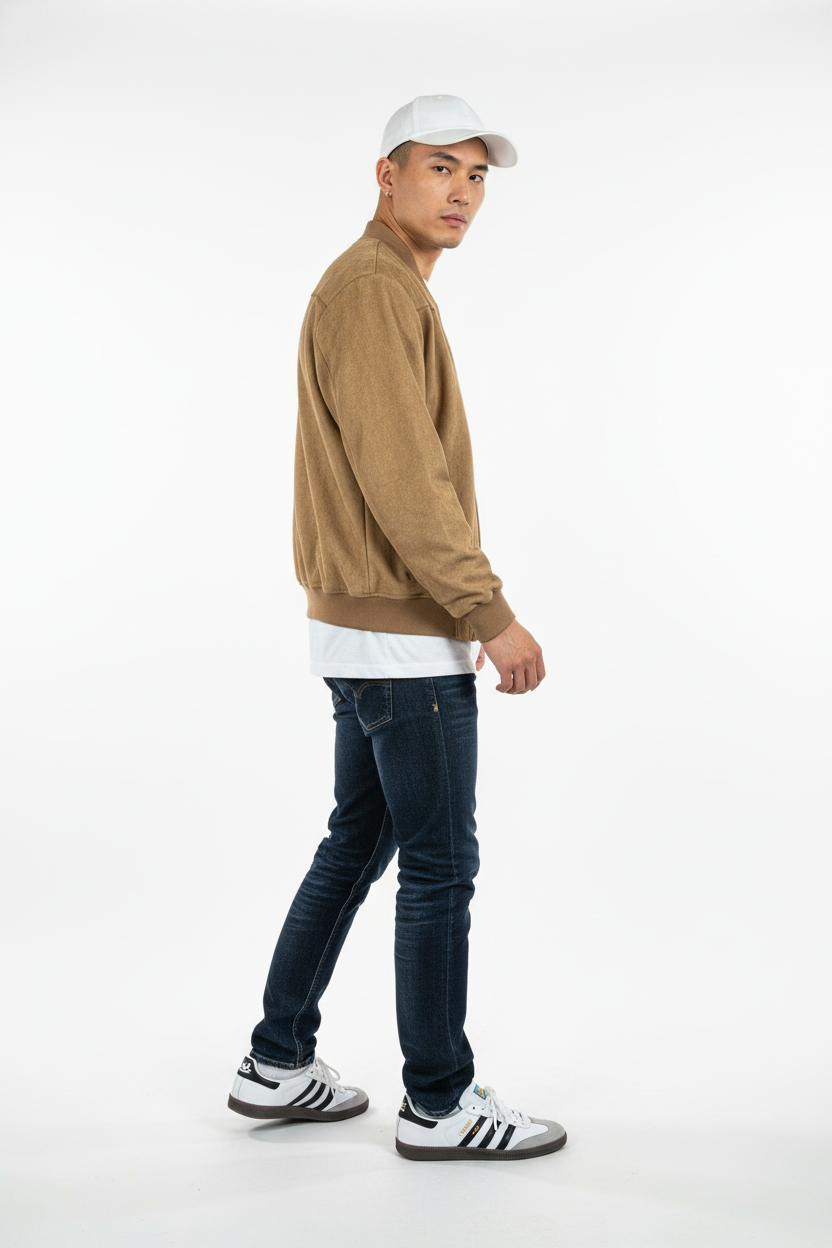 Suede Touch Bomber Jacket