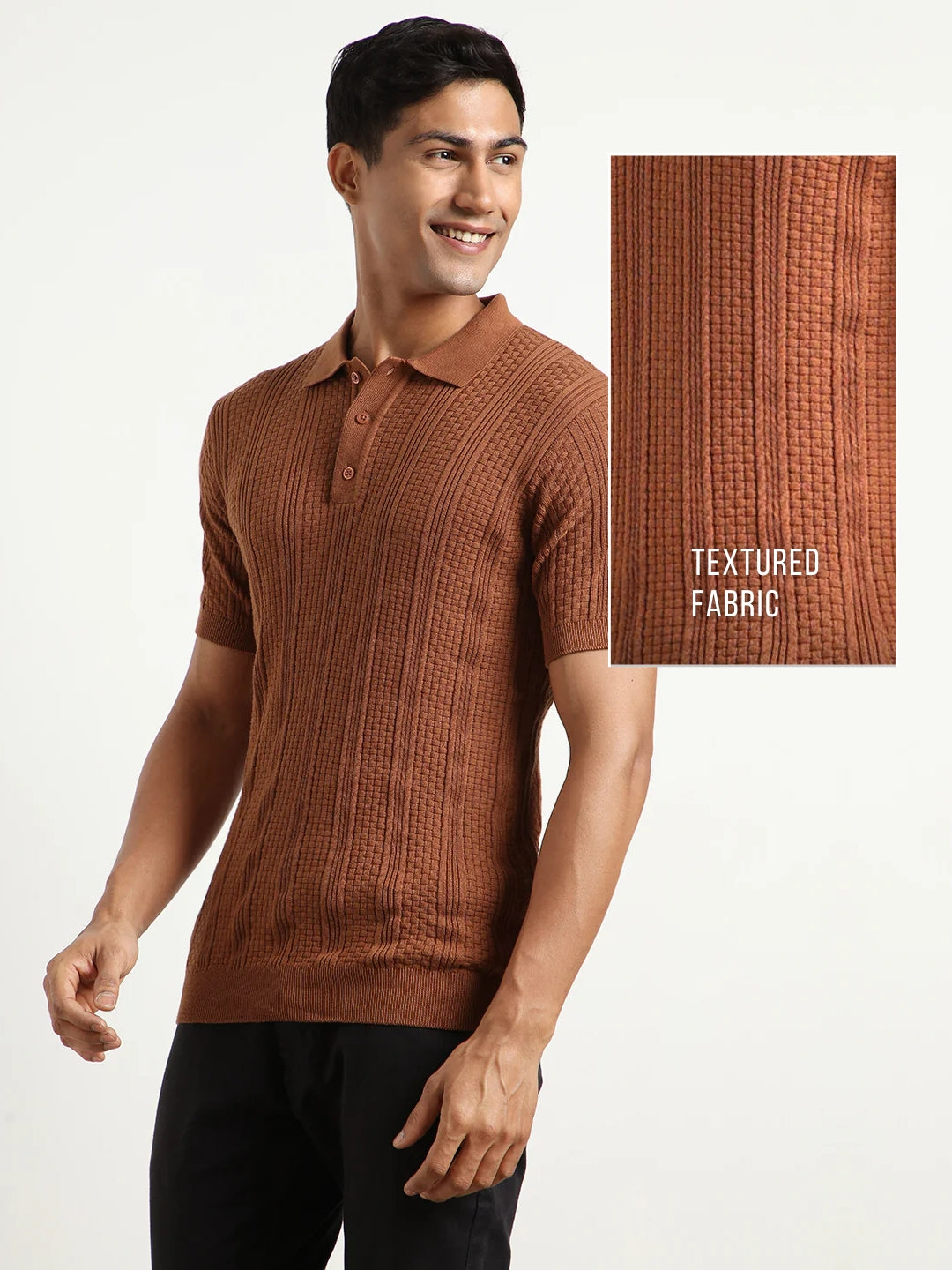 Oxford Textured Polo T-Shirt