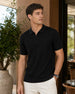Cascade Zip Textured Polo T-Shirt