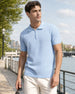 Cascade Zip Textured Polo T-Shirt