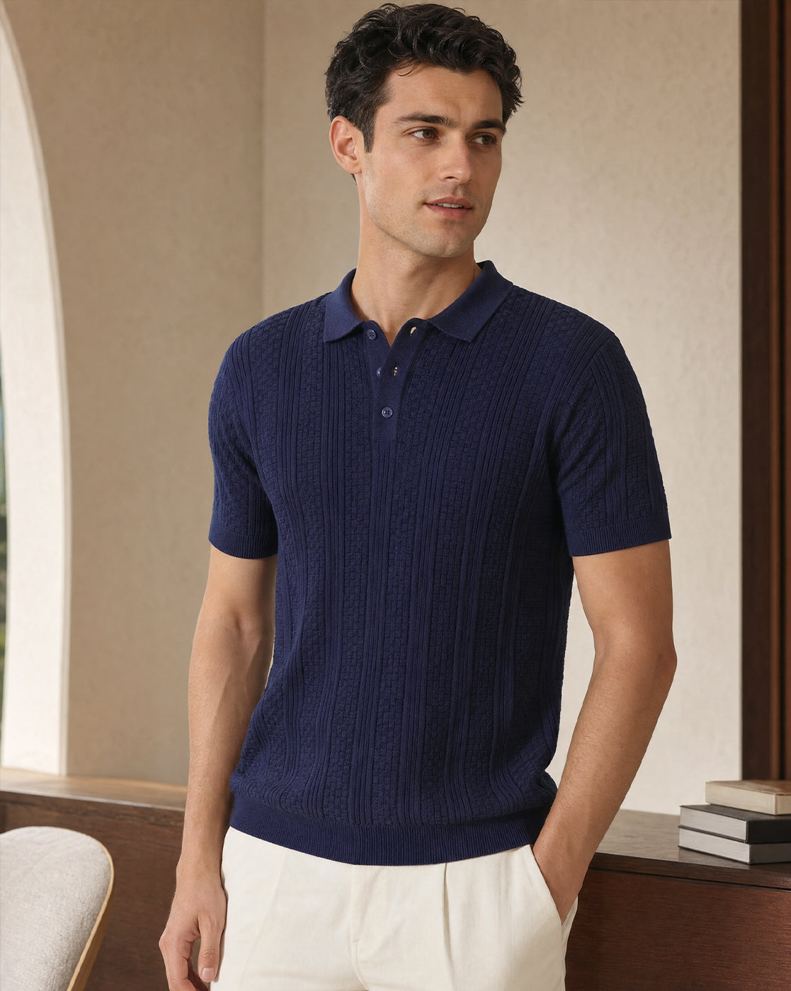 Oxford Textured Polo T-Shirt