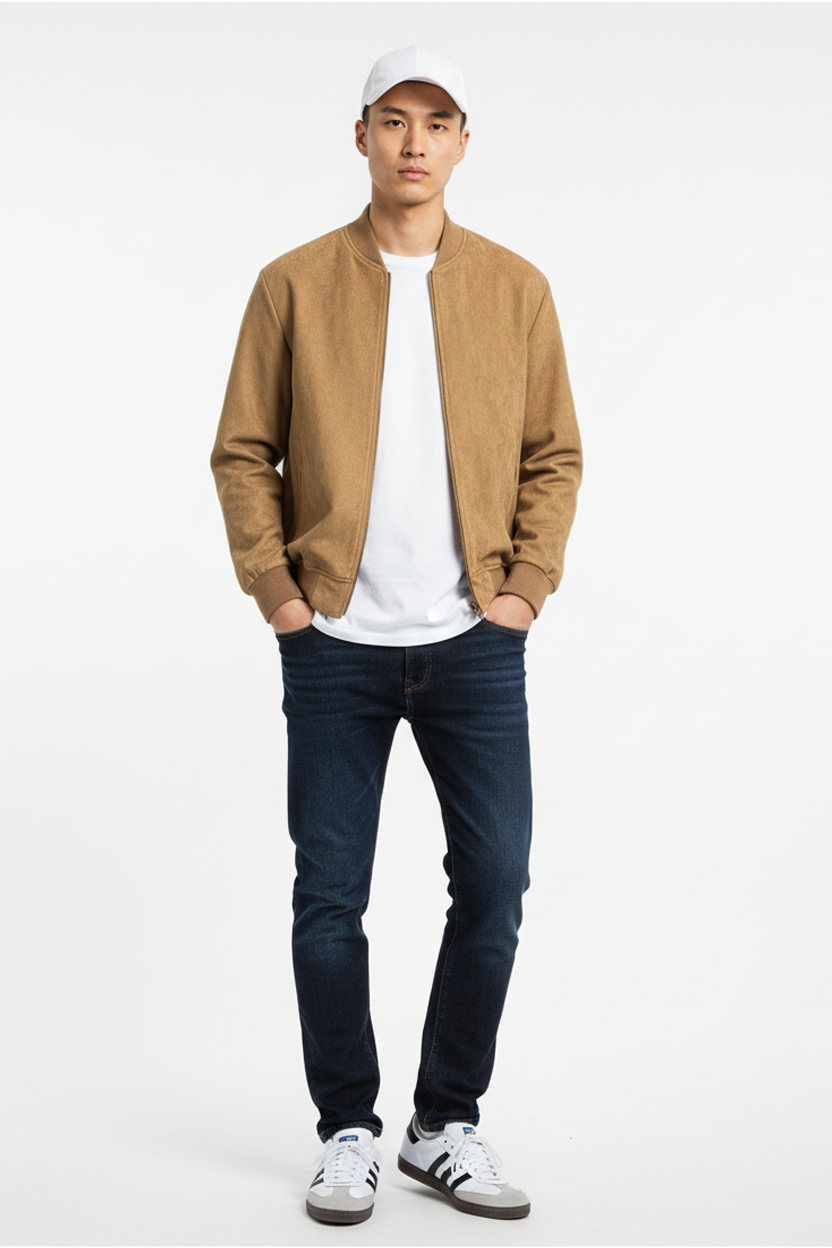 Suede Touch Bomber Jacket