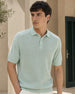 Structured Raglan Knit Polo T-Shirt