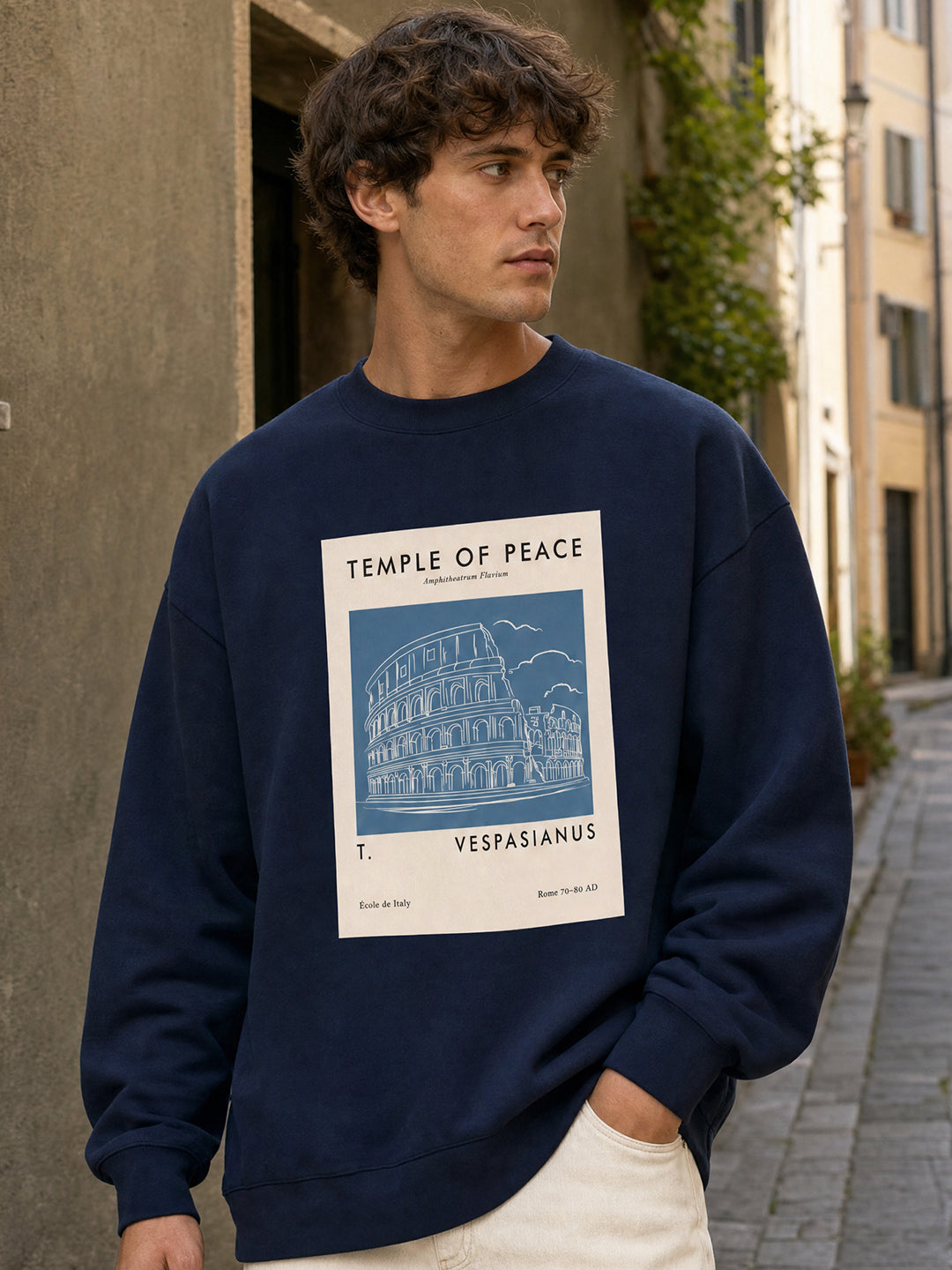 Temple Of Peace Oversized  Sweatshirt