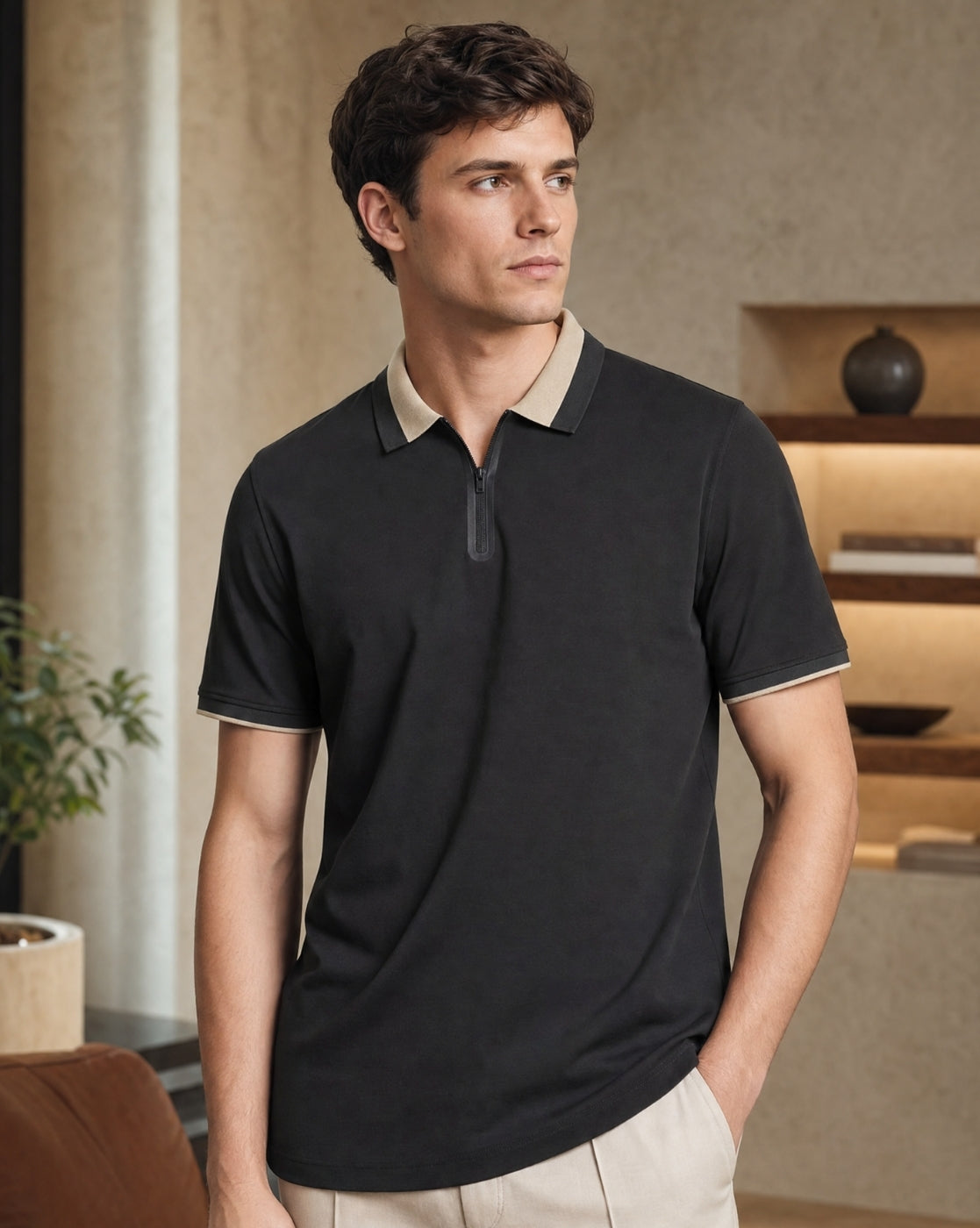 Monaco Zip Polo T-Shirt