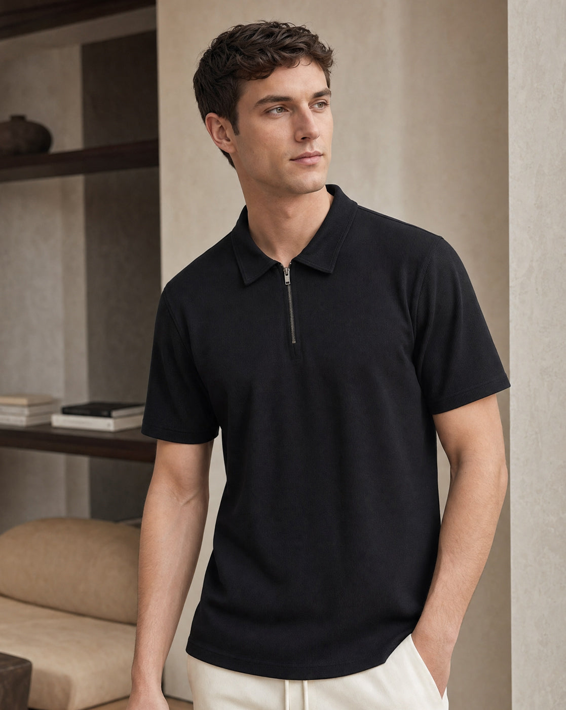 Nobero Rib Textured Polo