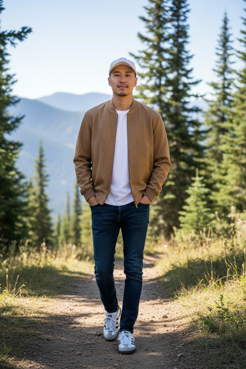 Suede Touch Bomber Jacket