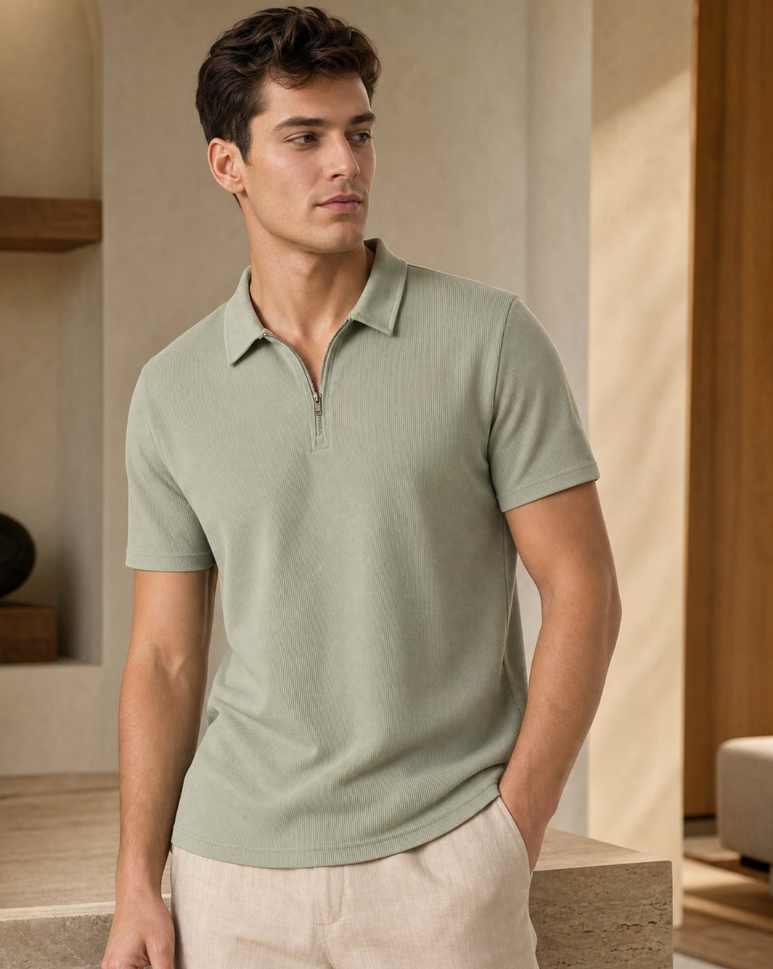 Nobero Rib Textured Polo