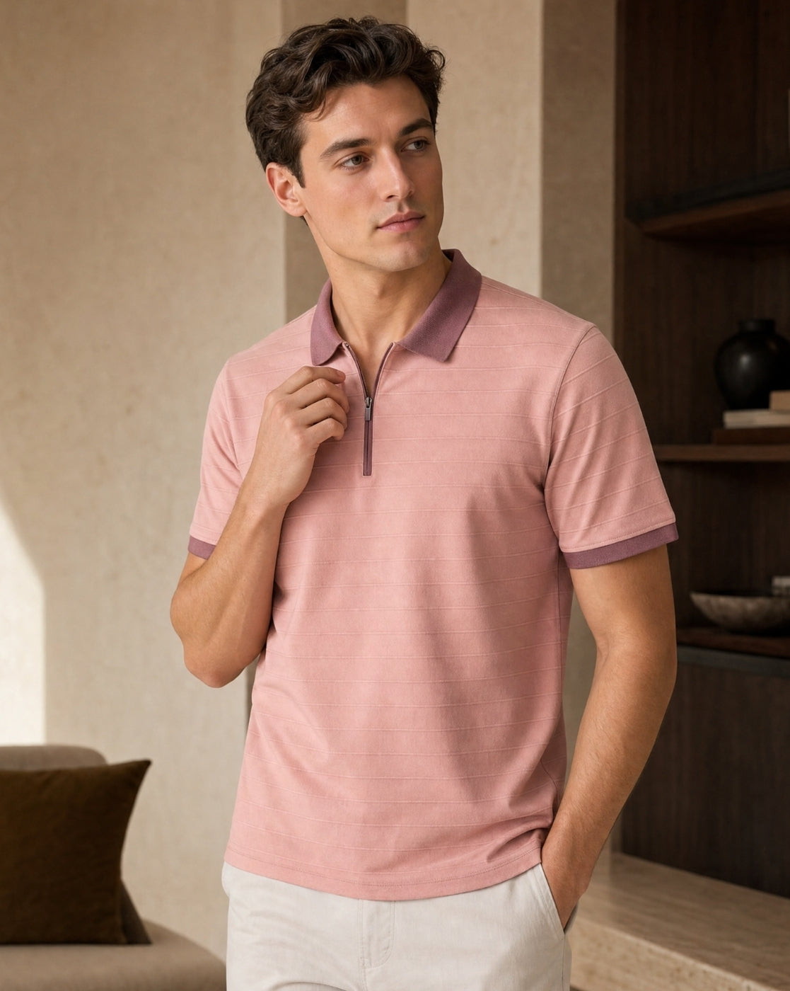 Coastline Zip Polo T-Shirt