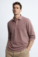 Popcorn Textured Full Sleeve Polo T-Shirt