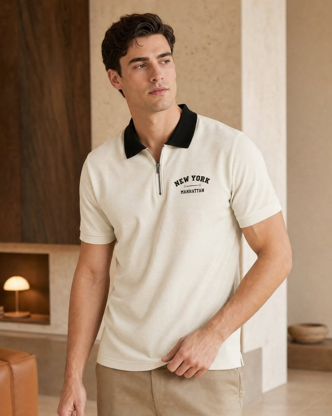 Zip Terry Polo T-Shirt