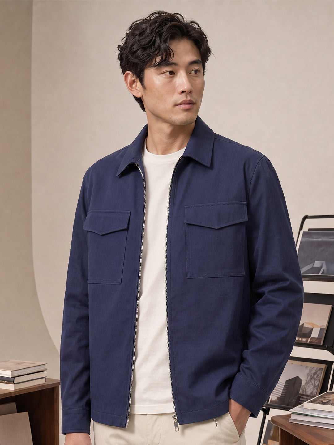 Cotton Twill Utility Jacket