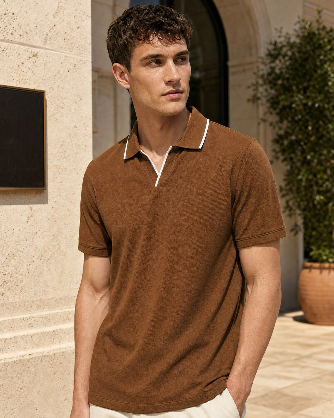 Tipped Johnny Collar Polo